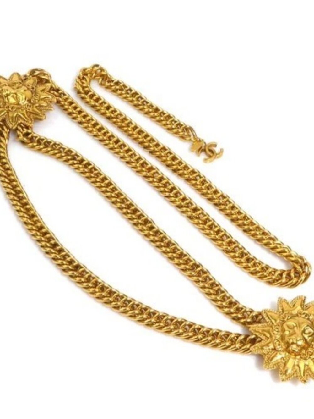 Auth CHANEL Chian Belt Gold Metal - e61731